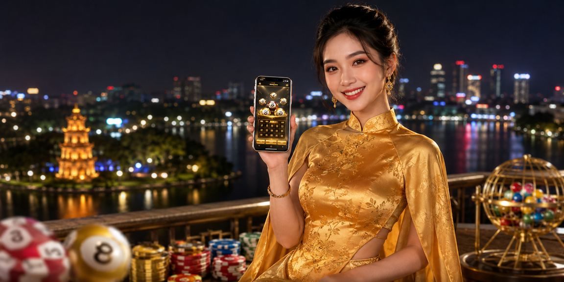 Người phụ nữ Hà Nội theo dõi kết quả xổ số trực tuyến trên kqmn