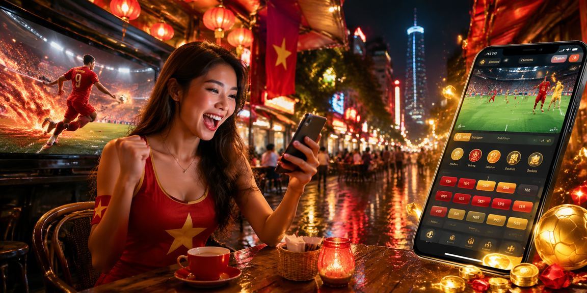Người dùng tại TP. Hồ Chí Minh xem esports betting trên điện thoại ở quán cà phê